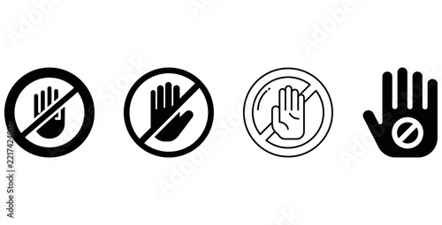 Fotografie Set of four hand gesture prohibition and allowed icons
