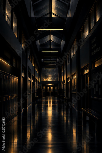 Dark hall absract