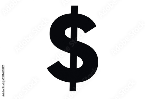 Black dollar sign on white background