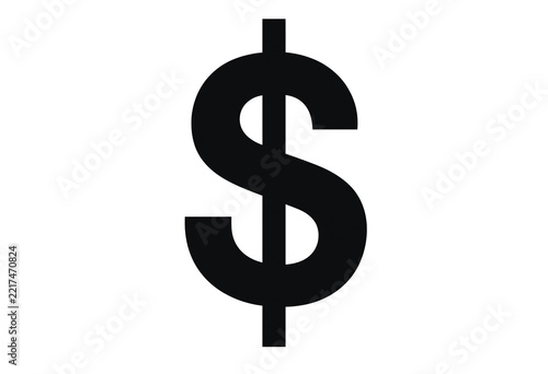 Black dollar sign on white background