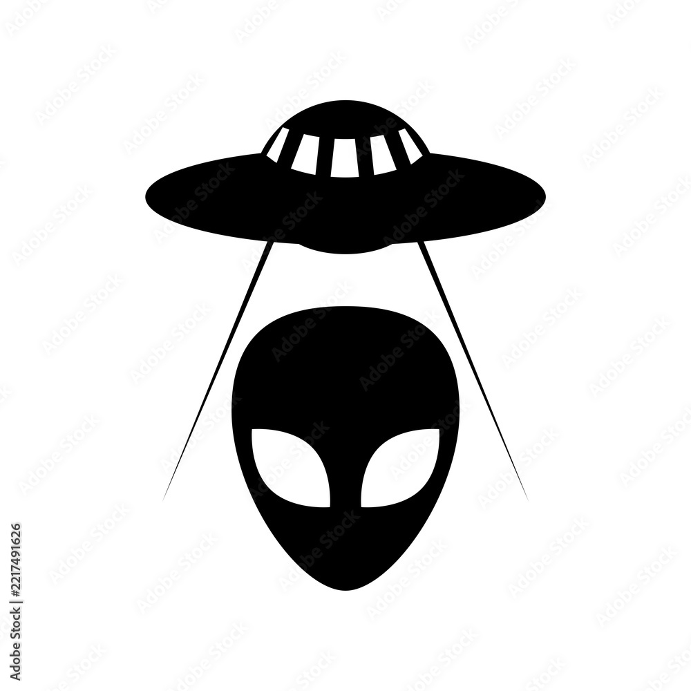 Fototapeta premium UFO icon isolated on white background