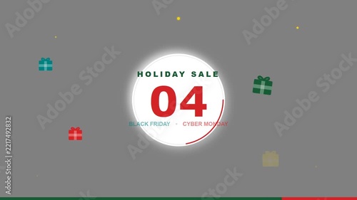 Minimalist neomorphism festive holiday countdown timer 05 to 00 for Christmas sales and Black Friday