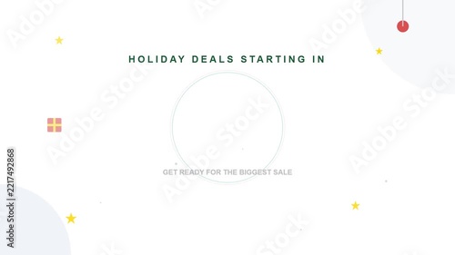 Brutalist minimalist holiday countdown timer featuring festive snowflakes for winter sales and social media assets