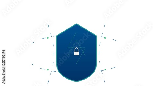 Animated SVG Cybersecurity Data Protection Shield Concept. Digital Security Trust and Privacy. Modern Technology Motion