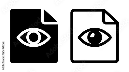 Fotografie Document file preview icons in solid and outline style with document