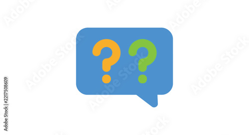 Question mark speech bubble icon on a white background marks