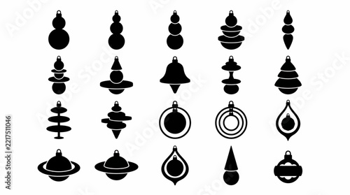 Elegant black and white geometric teardrop and mandala shapes vector design perfect for greeting cards, logos, or