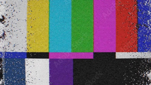 Colorful Static Test Pattern in Bright Studio Setting