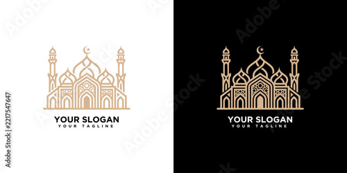 Modern Mosque Logo Design - Minimalist Islamic Architecture Emblem
