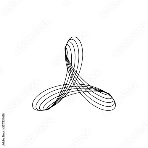 Versatile Abstract Interwoven Ribbon Loop Minimal Geometric Vector Symbol SVG Design