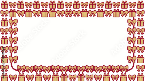 Gift box bordered holiday frame template