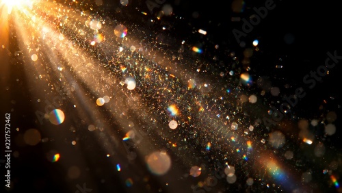 Macro Prismatic Refracting Dust Specks and Shimmering Lens Glitter