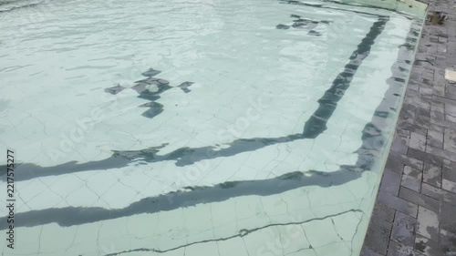Swimming pool water with little waves