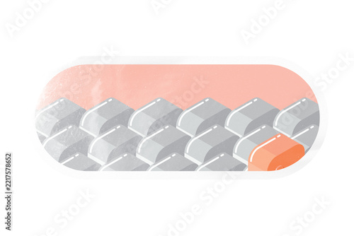Obraz na plátně PNG be different, stand out from the crowd sticker, long oval shape in transpare