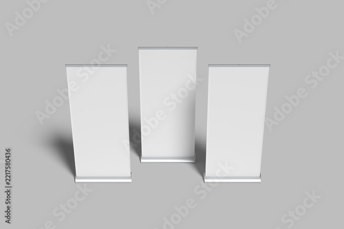 Rollup Banner Blank 3D Render Mockup