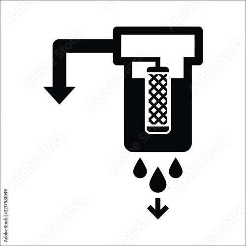Water Filtration System and Purification Filter Vector Icon