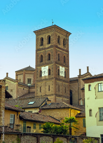 Cathedral Bell Tower in the Historic Center of Asti, Italy