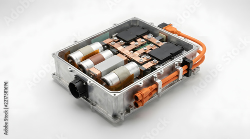 Compact Electric Vehicle Battery Pack with Cylindrical Cells, Copper Busbars and High Voltage Connections for EV Technology