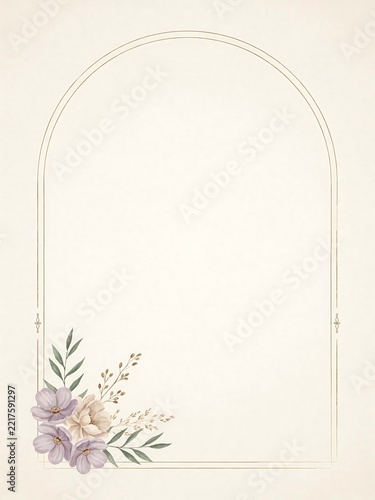Elegant Watercolor Floral Archway Design with Soft Pastel Blossoms and Delicate