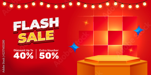 Flash sale promotional banner design template