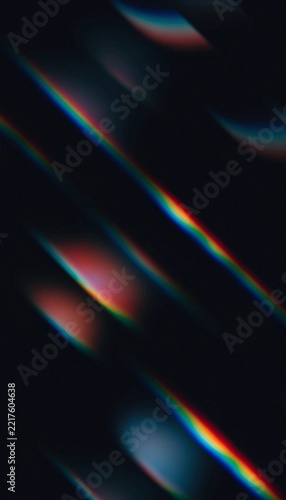 Abstract Rainbow Prism Light Streaks on Black Background – Dark Aesthetic Wallpaper