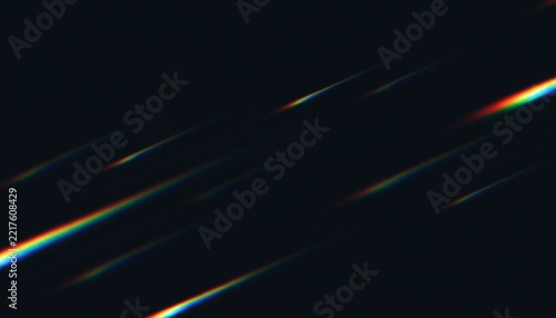 Abstract Rainbow Prism Light Streaks on Black Background – Dark Aesthetic Wallpaper