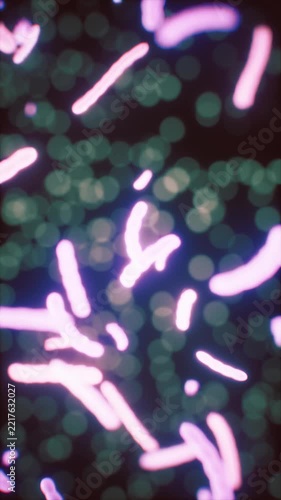 Illustration of virus cells or bacteria molecule under microscope