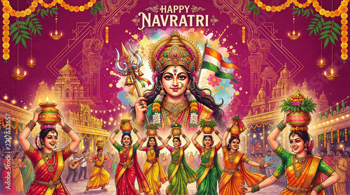 Happy Navratri – A Divine Celebration of Goddess Durga and Tamil nadu style celebration.