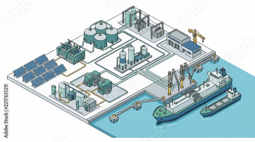 Modern Industrial Chemical Processing Facility Complex.