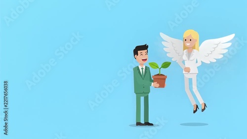 Business Angel Investor Funding Growth Vector Storyboard
