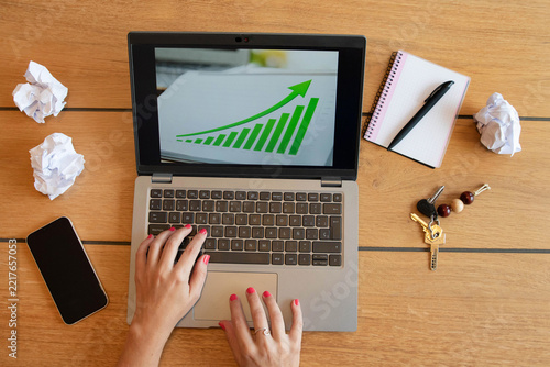 Rising house prices and real estate investment concept
