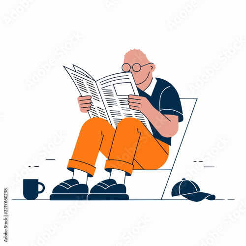 man reading newspaper