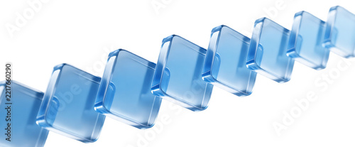 Floating Blue 3D Glass Squares Background for Modern UI and Tech Branding