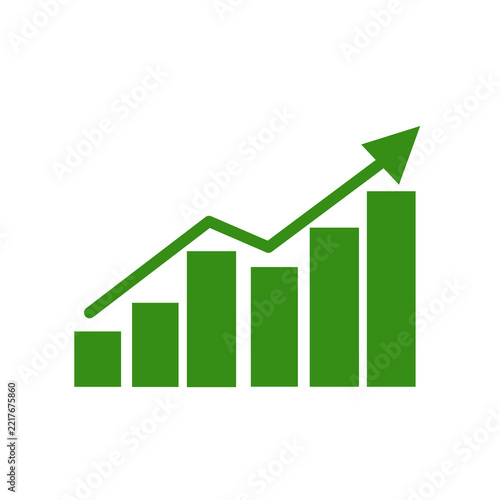 business graph with arrow