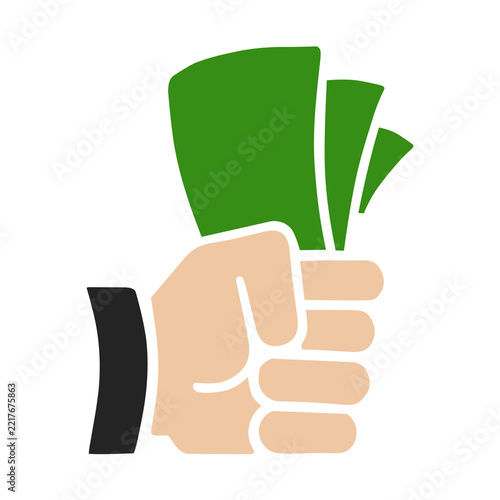 hand holding money logo