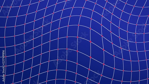 Warped wireframe grid Y2K blue background seamless loop