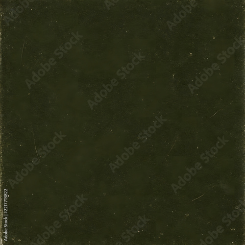 Dark olive green grunge texture with dust and scratches, vintage film grain background