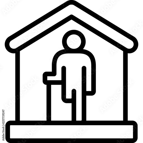 house icon illustration design with outline