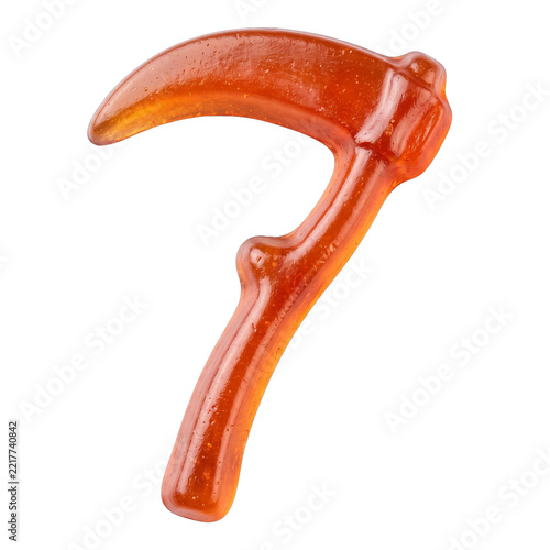 3D Cartoon Gradient Halloween Gummy Candy Set isolated