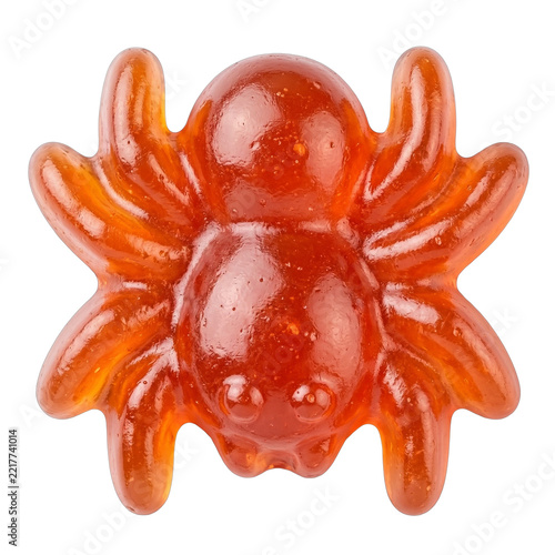 3D Cartoon Gradient Halloween Gummy Candy Set isolated