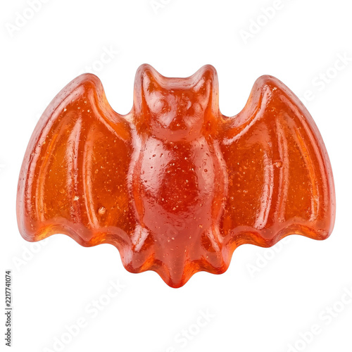 3D Cartoon Gradient Halloween Gummy Candy Set isolated