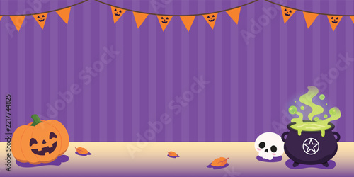 cute halloween background flat cartoon