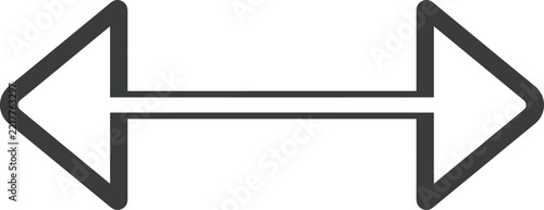 Double direction horizontal arrow icon outline style version two vector graphic