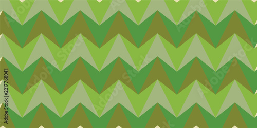 Green chevron pattern background vector with geometric zigzag waves for eco banner, spring seasonal backdrop, and textile print design