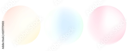 Set color circle gradient noise gradation. Abstract colorful watercolor blur mesh on isolated transparent background. Circle shape png.
