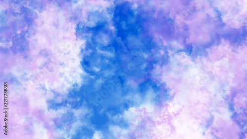 Abstract pastel watercolour sky nebula vector background with dreamy cloud texture and soft purple blue gradients for romantic wallpaper, cosmic cover art, and creative backdrop design