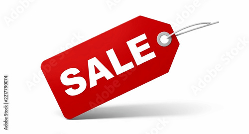 Red Sale Tag Isolated On White Background Red Tag