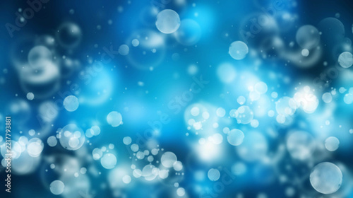 Abstract blue background blur  with bubbles