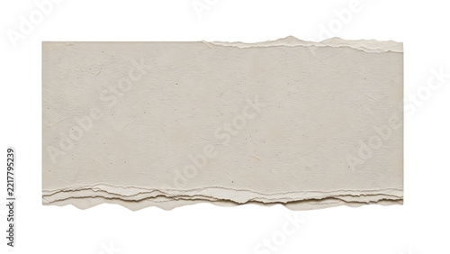 Torn Paper Strip with Rough Edges Isolated on a Pale Background