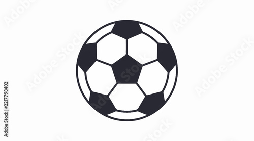 vector soccer ball, flat design, simple, minimalist, plain white background